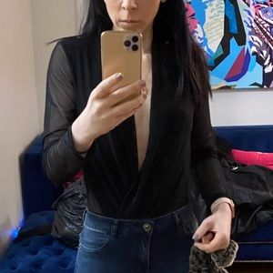 Bodysuit black sexy mesh thong didn’t wear